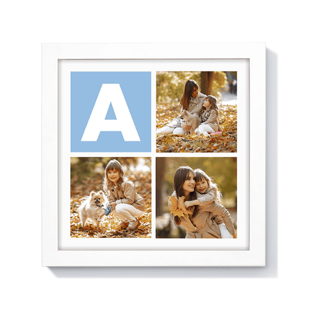 10x10" - 3 Photos, Wood Frame