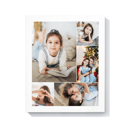 8x10" - 5 Photos, Wood or Silver Plate Frame